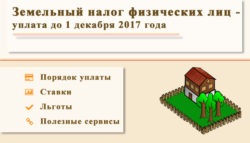 Земельный налог физических лиц — срок уплаты до 1 декабря 2017 года